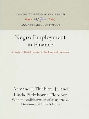 cover image of Negro Employment in Finance